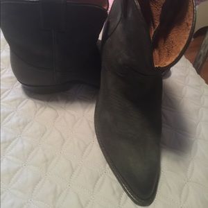 Frye soft leather ankle cowboy boots